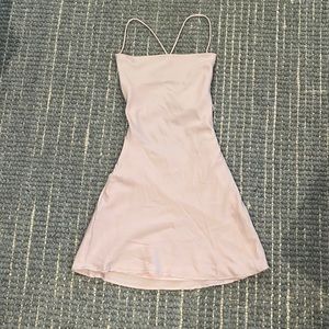 Pink satin mini dress